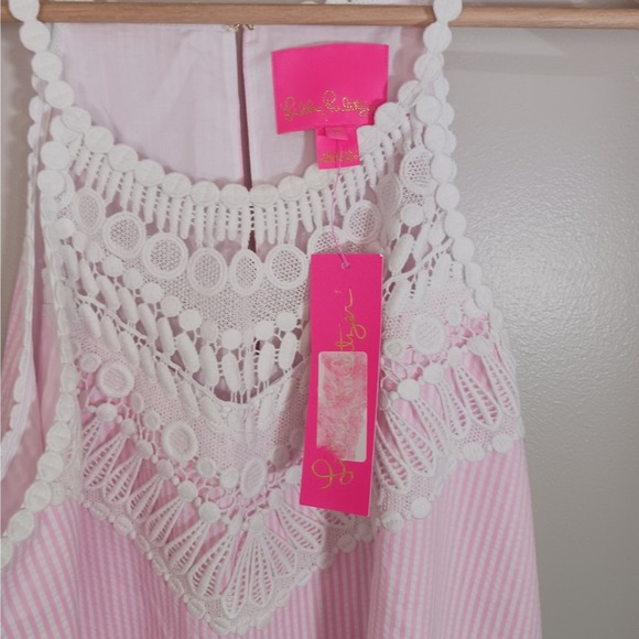 Lilly Pulitzer Women's Britt Seersucker Striped Coastal Beach Dress Size 16 New - Picture 6 of 7